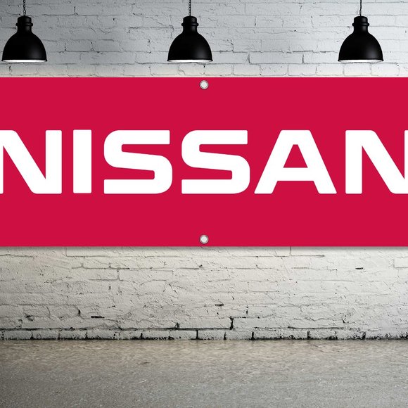 NISSAN Automobile Brand Vinyl Banner 5ft. Sign Car Dealer Mechanic Garage Shop - Picture 1 of 4